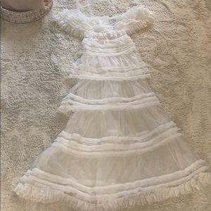 Off the shoulder sheer maxi dress